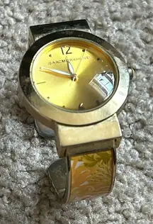 Isaac Mizrahi Live women’s‎ vintage gold tone yellow flower bracelet watch