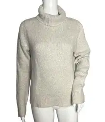 Brandy Melville Sweater Women Medium Turtleneck Cream Wool Blend Neutral Minimal