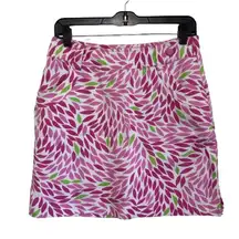 Vinatge EP Pro Golf Skort Skirt Pink and Green Leaf Pattern Size 6