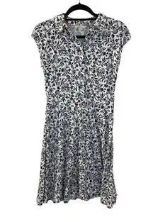 Boden Pop Over Shirt Dress US 2R Sleeveless Knee Length Belted Cap Sleeve