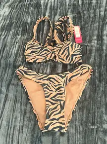 Zebra Print Bikini Set Size S Set by Xhilaration 