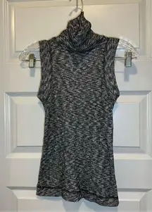 Anthropologie Postmark Grey Ribbed Knit Turtleneck Sleeveless Tank size XS