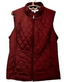 Croft & Barrow Puffer‎ Vest Medium Red Quilted Gorpcore