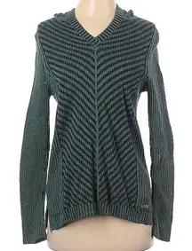 Vintage Green Winter Hooded Warm Sweater 