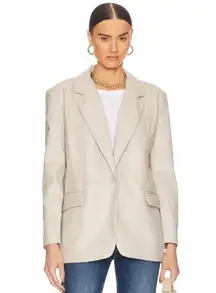 NWT BLANKNYC Faux Leather Blazer in Bare Essential MEDIUM