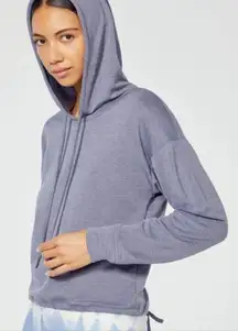 WILDFOX Hooded Pullover Drawstring Waist Open Back Gray Blue‎ Size Medium New