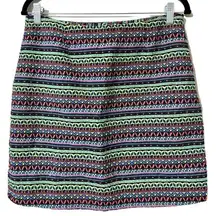 Shrinking Violet size large side zip mini skirt not lined neon pattern retro