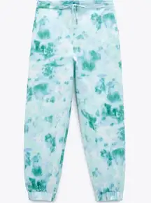 ZARA  Tie Dye Skinny Joggers Pants WHITE/GREEN/BLUE SIZE XS NEW