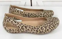 Crocs Kadee Leopard Animal Print Ballet Flats Slip On Tan Black 8