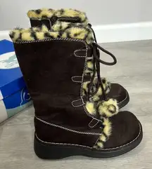 Shiekh • Leopard faux fur tall winter boots