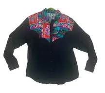 Vintage Desert West Sherry Holt Womens medium western cowgirl rodeo black native