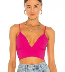 Susana Monaco Punch Pink V Neck Crop Top