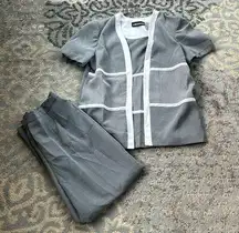 Vintage Sag Harbor Two Piece Short Sleeve & Pant Set Gray 16P