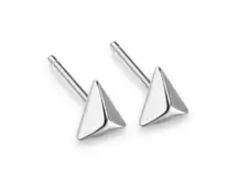 Tiny geometric triangle stud earrings for men women