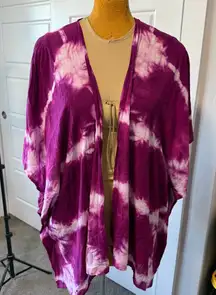 Lane Bryant Purple Tie-Dye Open Swim Coverup OS