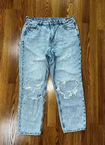 Funky American Eagle Ripped Mom Straight Jeans!