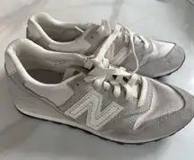 New Balance Cream and Gray Athletic Shoes
