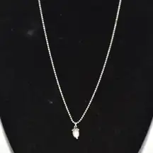 Lovely Petite Acorn Faux Pearl Silver Tone Ball Chain 16" Trendy Y2k Necklace