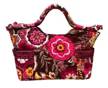 Vera Bradley 2009 Carnaby Floral The Gabby Quilted Tote Handbag Pink Boho Chic‎