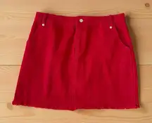 THE IMPECCABLE PIG Red Denim Skirt Size Large