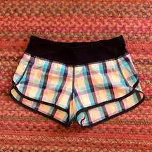 VTG LULULEMON PLAID SPEED SHORTS WEE WEEZY CHECK