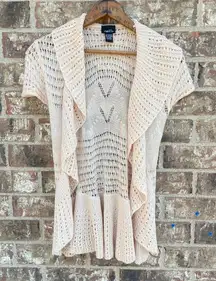 VTG Y2K Rue21 Womens S Crochet Knitted Cover Up Coastal Beachy‎ Lightweight