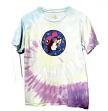 Buc Ees T Shirt Sz M Tropic Like it's Hot Tie Dye Pineapples Colorful