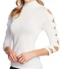 CECE Bowtie Cutout Sleeve Sweater NWT XS