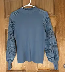 Sioni Milano Blue Ruffled Sweater size S‎