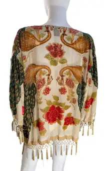 Multi Color ARTDECO STEVIE NICK'S STYLE VELVET GYPSY BOHO  Duster Kimono L