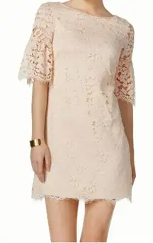 Vince Camuto Women's Pink Floral Lace‎ Mini Shift Dress. Size: 6
