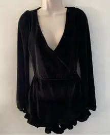 Laura Byrnes pin up  couture girl California goth Elegant Black Velvet Jumpsuit