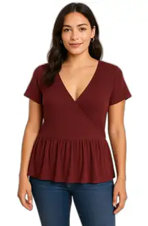 Adore me PEPLUM RIBBED top 0X