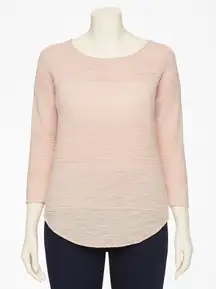 Lou & Grey Pink Open Knit‎ Sweater Women S Crew Neck Open Knit Pullover Coastal