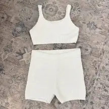 Colsie Ribbed Trim Fuzzy Matching Set Cropped Tank Shorts Target Lounge Large