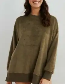 Aerie Green Oversized Super Soft Long Sleeve Crew Neck - Size XL