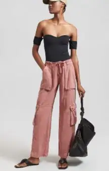 Anthropologie Pilcro Beach Cargo Pants Size Small Linen Blend