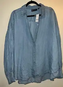 New York & Company Denim Button Down Shirt
