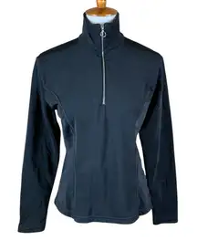 Nils Sportswear Black Quarter Zip Fleece Lined‎ Ski Base Layer Top XL Athleisure