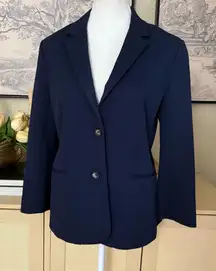 THE ROW Navy Blue Ribbed Texture Blazer Women Size 10