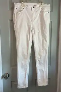 Matilda Jane Women's 14 White Cotton Spandex High Rise Stretch Skinny Jeans