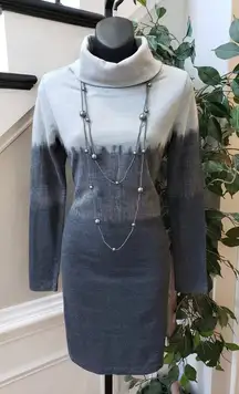 Paper Crane Sweater Dress Womens Small Multi Stretch Long Sleeve Turtleneck