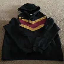 Vintage Havana Women’s Hooded Black Cold Shoulder Ripped Seeatshirt