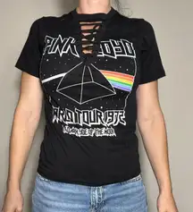 Pink Floyd Dark Side of the Moon World Tour 1972 Lace Up T-Shirt Sz Small