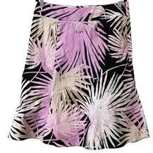 GAP STRETCH size 12 women’s black skirt zip back tropical print business casual