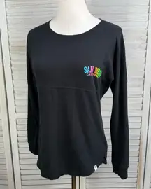 POPULAR San Diego Long Sleeve Tee 100% Cotton Black/Multi-Medium