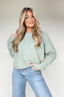 Lane 201 Boutique-Trendy Thermal Sweater In Iceberg Green-Size Medium