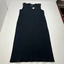 Eileen Fisher Ribbed Tunic High Side Slits Women Black Size Small Sleeveless NEW