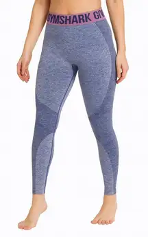 Gymshark Flex Seamless Leggings Navy Purple Marl Size Small Logo Waistband