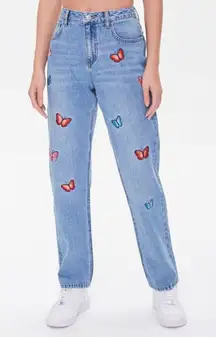 Relaxed Butterfly Patch Jeans 28"